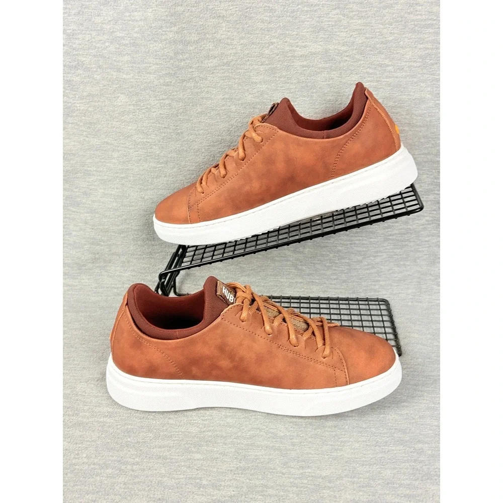 Samuel Hubbard Flight Low Top Sneakers Mens 7 M Burnished Tan Leather Mens